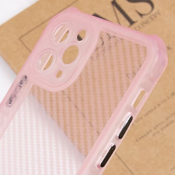 Чохол TPU Ease Carbon color series для Apple iPhone 11 Pro Max (6.5") Рожевий / Прозорий | Зображення 3