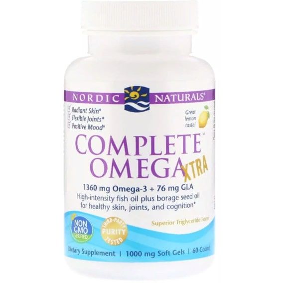 Омега 3 Nordic Naturals Complete Omega Xtra, 1360 mg Omega-3 / 76 mg CLA 60 Softgels Lemon Flavor NOR01801 | Зображення 2