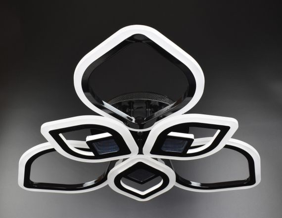 Люстра світлодіодна стельова LED світильник для квартири на стелю лед з пультом 26035 Чорний 10х60х60 см.