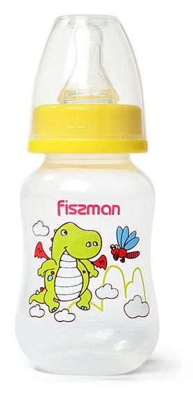 Пляшка дитяча для годування Fissman Babies "Дракоша" 125мл, жовта