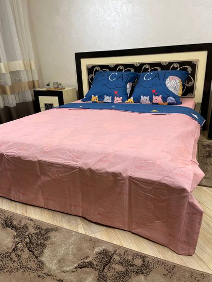 Комплект постільної білизни Soft полуторний 150х215 см Котики | Зображення 1