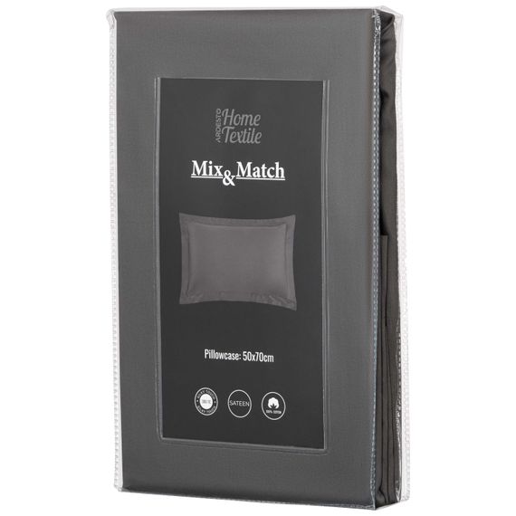 Наволочка Ardesto Mix&Match Premium, 50х70+5см, 100% бавовна, сатин, сірий (ART5070PCY) | Зображення 1