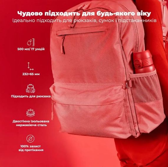 Пляшка для води металева вакуумна ION8 500 мл Vacuum Insulated Red (I8TS500Red) | Зображення 3