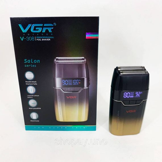 Портативная электробритва для бороды VGR V-308, Бритва для бороды электронная, Бритвы электрические CF-47 | Зображення 3