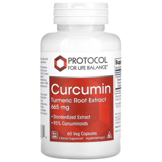 Куркума Protocol for Life Balance Curcumin, Turmeric Root Extract 665 mg 60 Veg Caps