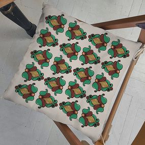 Подушка на стілець Косівський візерунок на світлому тлі 40x40x4 см (PZ_TR002)
