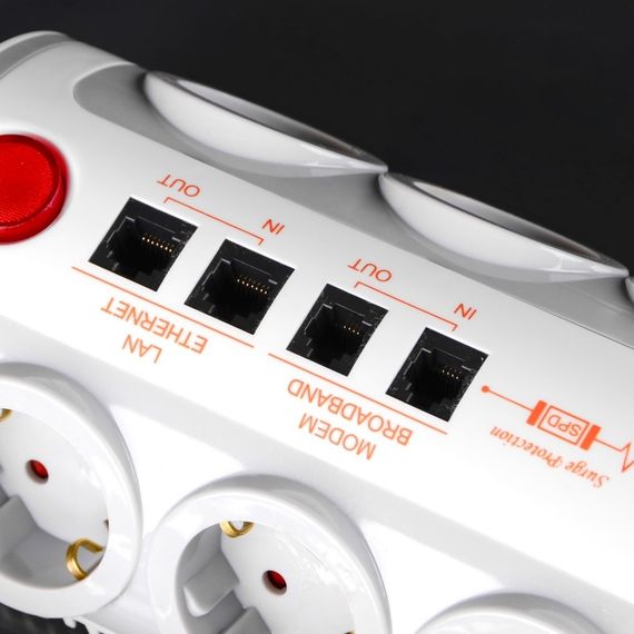 Сетевой фильтр SF-6F/2ZV 3x1.00 2USB+RJ11+RJ45+TV WH/GY | Зображення 2