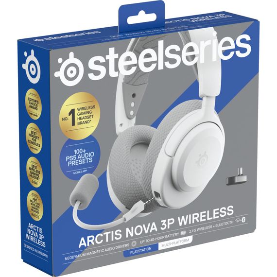 Ігрова гарнітура SteelSeries Arctis Nova 3P Wireless MultiPlatform White | Зображення 4