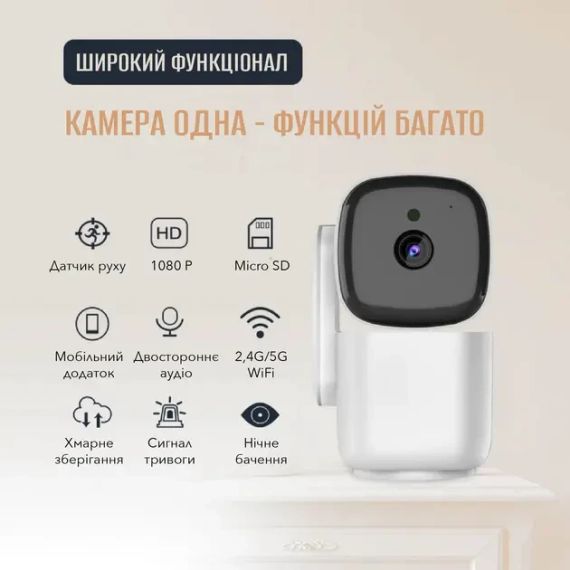 Умная WiFi IP камера для дома видеонаблюдения Noxon Smart Camera 360 охрана для вашего дома и квартиры без слепых зон с | Зображення 3