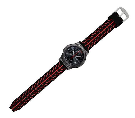 Силіконовий ремінець Primo Splint для годинника Samsung Gear S3 Classic SM-R770 / Frontier RM-760 - Black&Red | Зображення 2