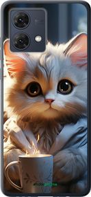 Чохол на Motorola Moto G84 Білий кіт "5646u-3344-2448"