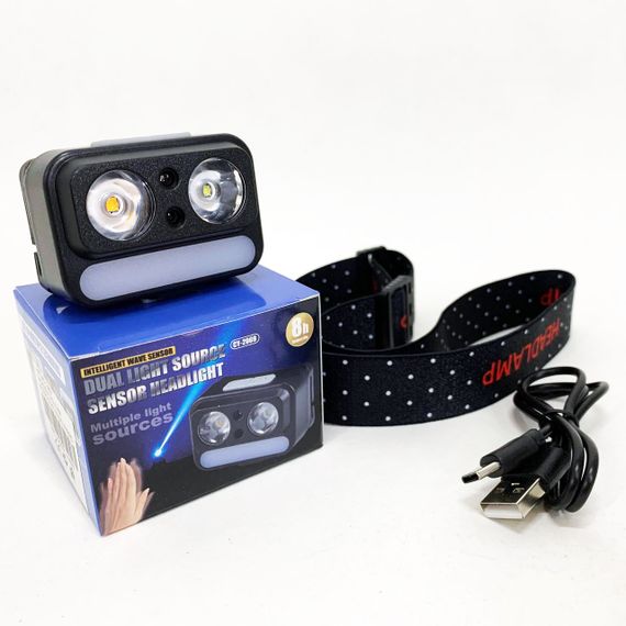 Ліхтар на голову з вбудованим акумулятором 2069-XPG+XPG+5SMD Motion sensor, Налобний ліхтар ZM-72 | Зображення 6