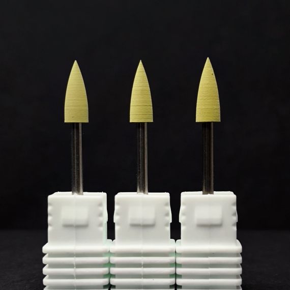 Желтый конусный силиконовый полтровщик кутикулы (маленький)