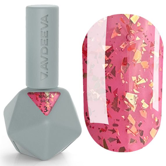 База для ногтей Victoria Avdeeva Magic Base 03 (лавандовый с золотой поталью) 12 мл HEMA & TPO FREE | Зображення 3