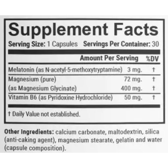 Мелатонін для сну En`vie Lab Melatomag 3 mg 30 Caps | Зображення 1