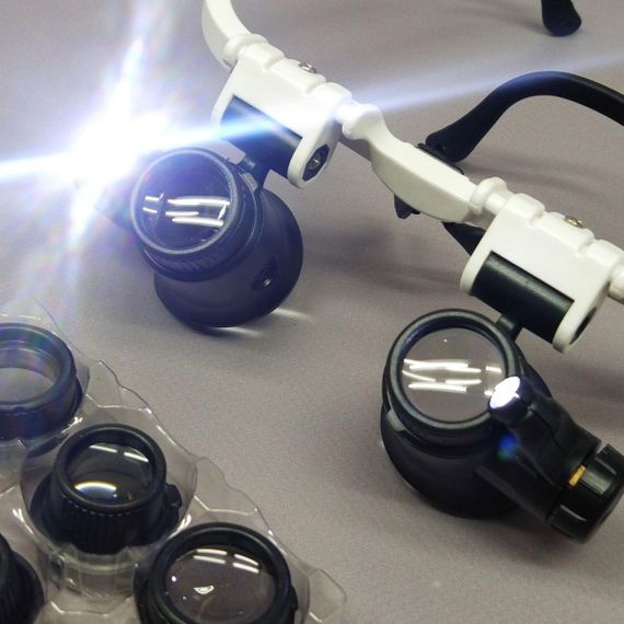 Очки лупа бинокулярные с LED подсветкой Magnifier 9892Н-2 - 4 линзы | Зображення 4