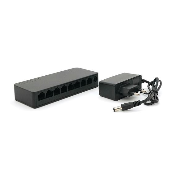 Комутатор Merlion MG1008 8 портів Ethernet 10/100/1000 Мбіт/сек. пластик DC 5V. Блок живлення у комплекті | Зображення 3