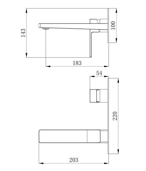 Змішувач для раковини Qtap прихованого монтажу Gemini, Gunmetal Black PVD (k35) QTGEM273GMB45695 | Зображення 1