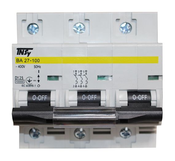 Автоматический выключатель ВА27-100 3Р 125А 10 кА х-ка D Ny95504908 | Зображення 1