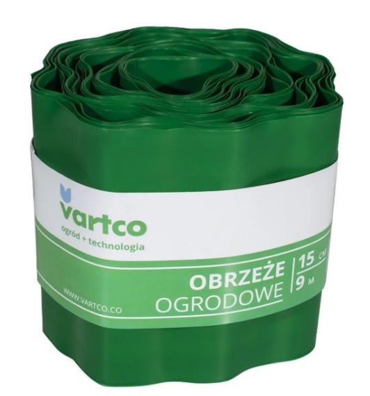 Бордюрна стрічка VARTCO 9 м х 15 см зелений БОРЛ0002
