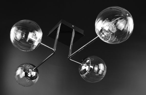 Люстра стельова на 4 лампочки 26165 Хром 21х48х70 см. | Зображення 1