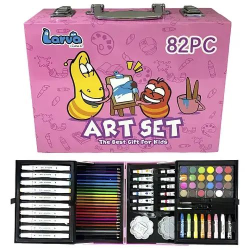 Рожевий Набір юного художника для малювання та творчості Art Set на 82 предмети | Зображення 2