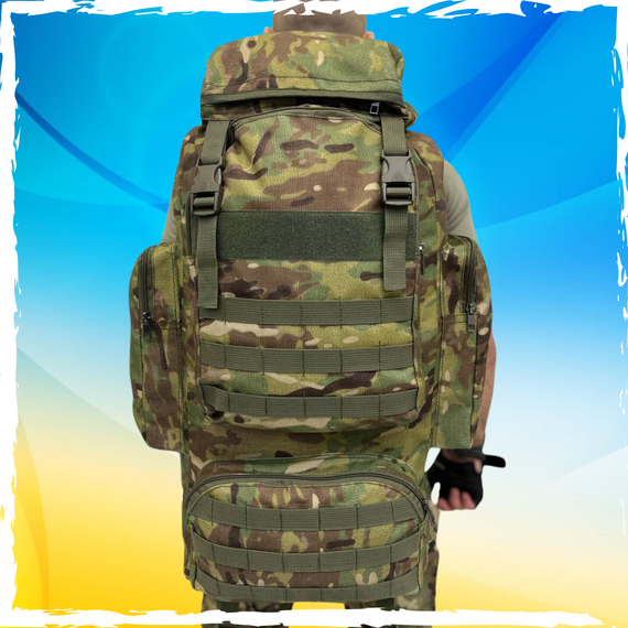 Рюкзак тактичний 80л. Рюкзак армійський тактичний 80л. Рюкзак вмісткий, камуфляж | Зображення 2