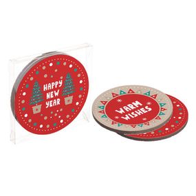 Подставки под горячее Coaster Happy New Year (пробка) 10 см