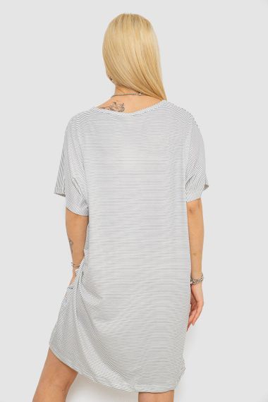 Нічна сорочка в смужку, колір сіро-білий, 238R15022-1 | Зображення 3