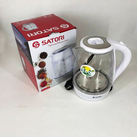 Електрочайник Satori SGK-4105-WT 1.8 л 1500 Вт, стильний електричний чайник, чайники з підсвічуванням | Зображення 3