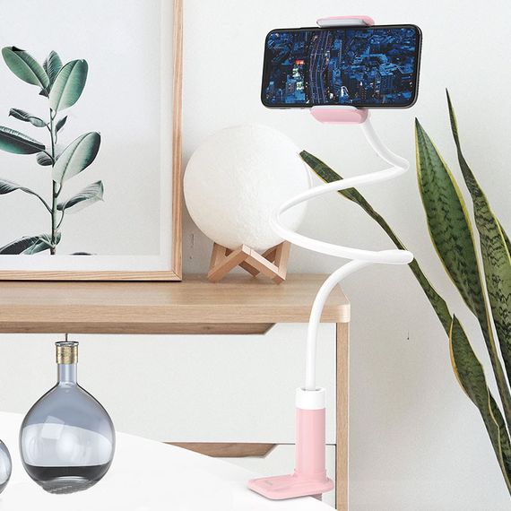 Держатель настольный Hoco PH23 Balu Pink white | Зображення 6