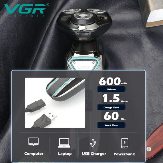 Профессиональная электробритва VGR V-323 ∙ Мужская аккумуляторная VGR V-323 бритва | Зображення 1