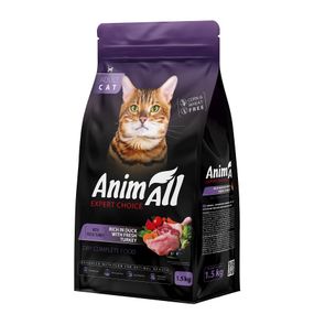 Сухий корм для котів з качкою та індичкою Animall Cat Duck and Fresh Turkey, 1.5 кг
