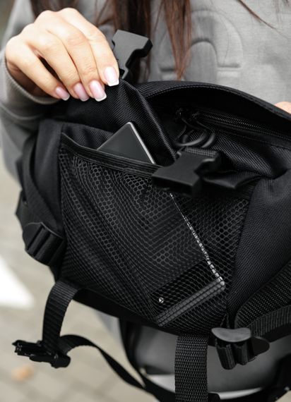 Жіноча сумка бананка Sambag Dynamicdart чорна 38 × 21 × 7 см (80411065) | Зображення 3