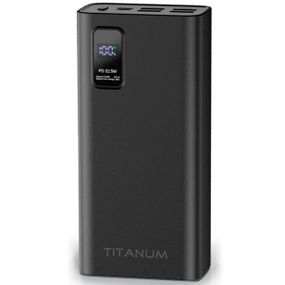 Повербанк зі швидкою зарядкою TITANUM TPB-728S-B 30000mAh 22.5W  4USB, Micro USB, Type-C Black