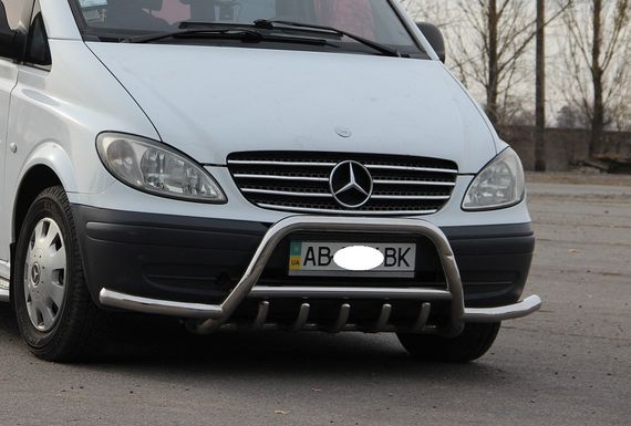 Кенгурятник WT003-Plus с усами (нерж.) для Mercedes Viano 2004-2015 гг | Зображення 1