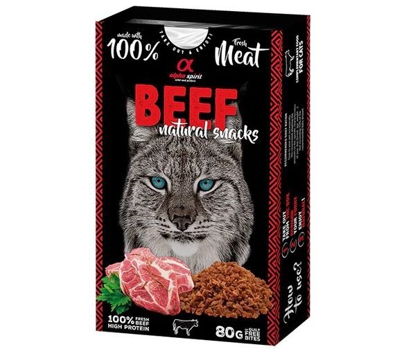 Лакомство для котов с говядиной Alpha Spirit Cat Natural Snack Beef, 80 гр