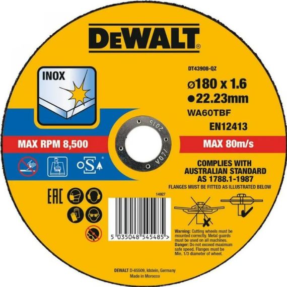 Круг відрізний DeWALT EXTREME 180х1.6х22.23 мм (DT43908)