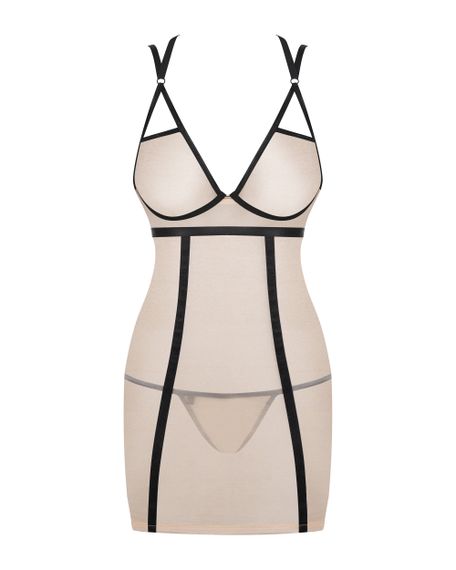 Сорочка Nudelia Chemise Obsessive S / M, Бежевий, S/M | Зображення 6