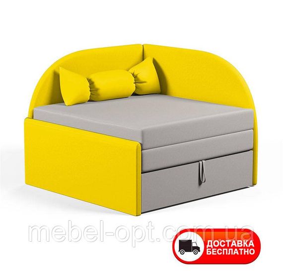 Дитяче розкладне крісло Малютка 05 жовте, оббивка тканина рогожка