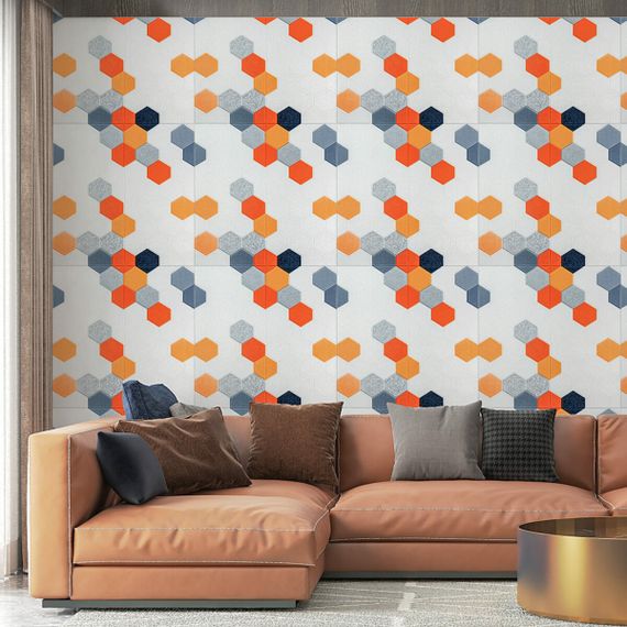 Панель стінова 3D 700х700х4мм мозаїка оранжева (D) SW-00002013 | Зображення 3