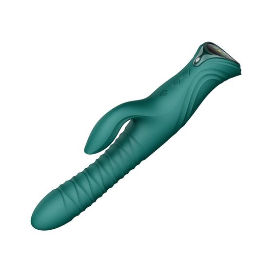 Смарт пульсатор-кролик с вибрацией Zalo Mose 2 Turquoise Green, подогрев до 42°C, кристалл Swarovski Sex Aura | Зображення 7