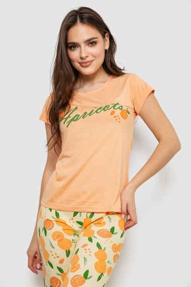 Пижама женская с принтом  -уценка, цвет оранжевый, 243R7137-U | Зображення 1