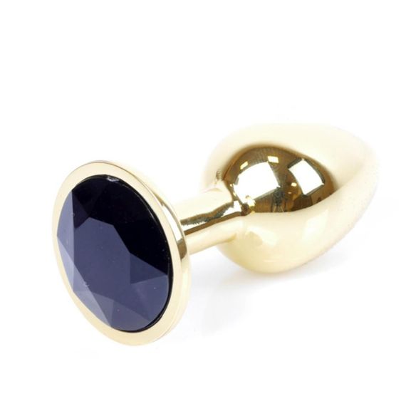 Анальна пробка - Jewellery Gold Plug Black | Зображення 1