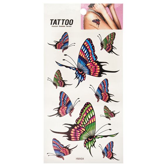 Временная татуировка "Цветные бабочки Tattoo" 1020-HM404