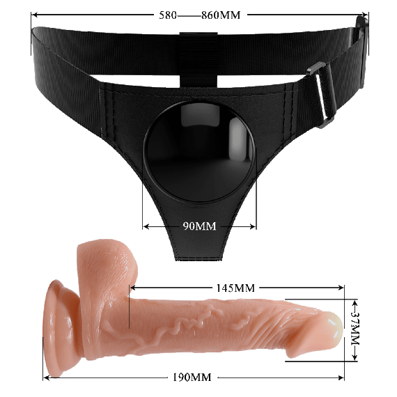 Страпон - Pretty Love Harness Briefs Kewin 7.2" Sex Aura | Зображення 8