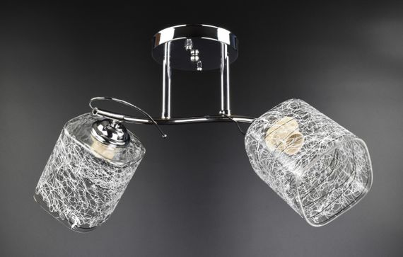 Люстра стельова на 2 лампочки 26069 Хром 25х21х47 см.