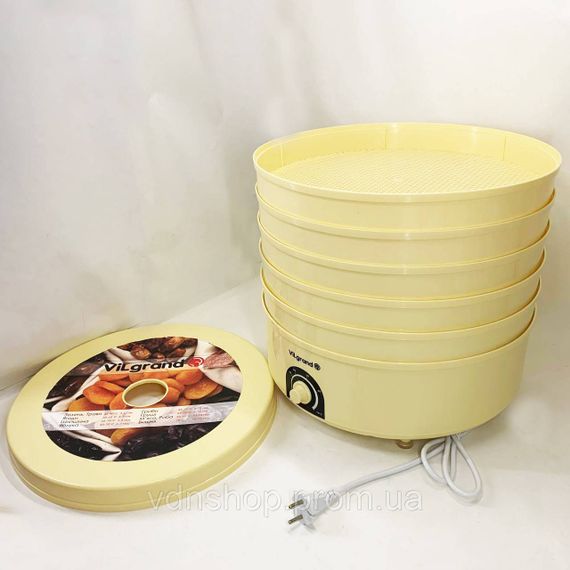 Електрична сушарка для фруктів VILGRAND VDF520-20 520 Вт 20 Л, Якісна сушарка дегідратор для продуктів KL-46 | Зображення 8