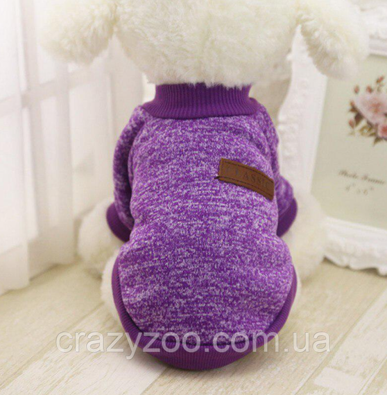 Кофта для собак и котов EcoToys Purple S рябая фиолетовая A: 25 см B: 34 см C: 20 см 7093 | Зображення 6