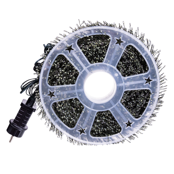 Новорічна гірлянда кімнатна роса Хвойна лапа 50 м 1500 LED зелений провід Біле сяйво D1500L50MGW | Зображення 2